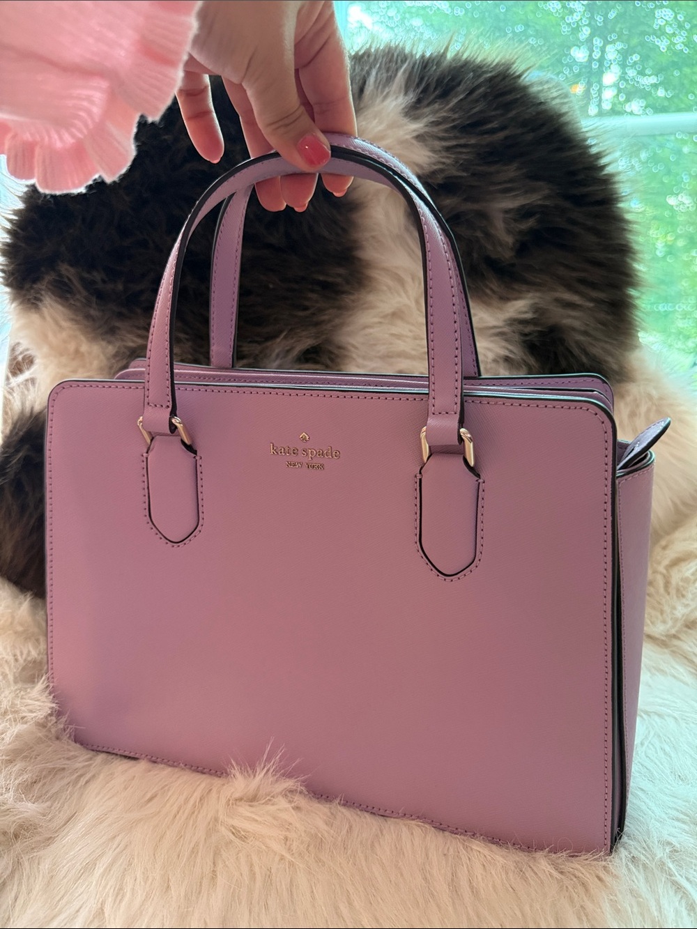 kate spade Pink Saffiano Leather Satchel with Gold Hardware - Picture 2 of 8